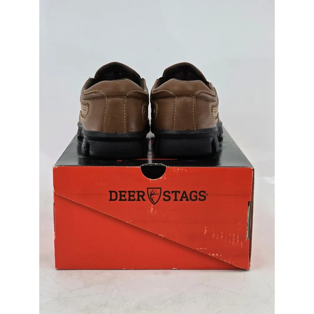 Deer Stags Stadium Loafers Boys Size 4 M Brown HTEC Slip On Shoes - Excellent